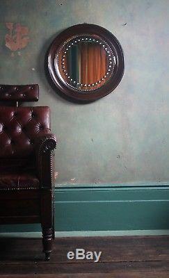 Large Antique Sorcerer Mirror Curio Interior Unusual Distortion Convex