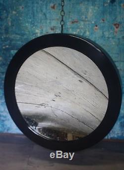 Large Concave Mirror Distortion Mirror Ebonised Antique Curio Unusual Industrial