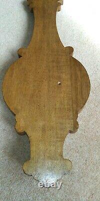 Large antique Dolland London Banjo barometer c1900 hand carved solid Oak wood