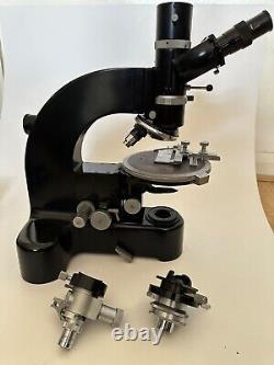Leitz Wetzlar Black Enamel Ortholux I pol Trinocular Microscope + pol Ultropak