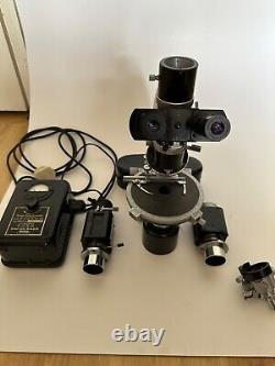 Leitz Wetzlar Black Enamel Ortholux I pol Trinocular Microscope + pol Ultropak