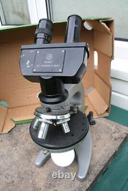 Lomo MBR-1 (MBP-1) Microscope with 4 Objectives. Cooke & Perkins Dual Eyepiece