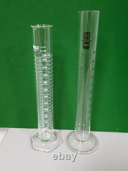 Lot of 19x Glass Measuring Cylinders Graduated 5mL to 500mL Lab
