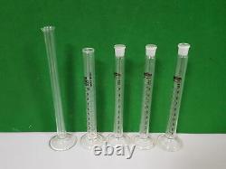 Lot of 19x Glass Measuring Cylinders Graduated 5mL to 500mL Lab