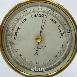 MID Victorian Aneroid Barometer By Pillischer Of Bond Street London