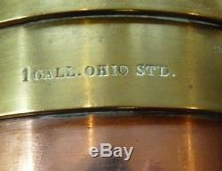 Magnificent American 1 Gallon Ohio Standard Measure in Copper and Brass, ca. 1847