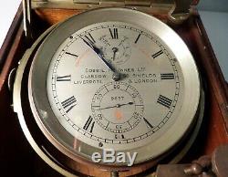 Mahogany Two-Day c1920 Marine Chronometer, Dobbie McInnes Ltd, Glasgow