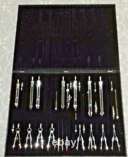 Manufacturers Sample Technical Drawing Instrument Set Chrome Plated Brass 1960's