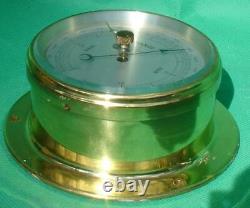 Marpro Vintage English Silvered Brass Dial Marine Aneroid Ships Barometer