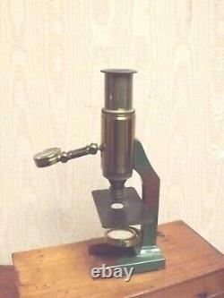 Microscope Brass Microscope Continental Brass C 1870 Mahogany Case