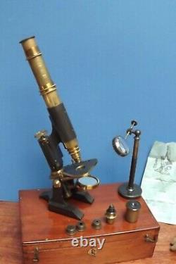 Microscope Brass New English Medical Microscope James Brown Fine Case