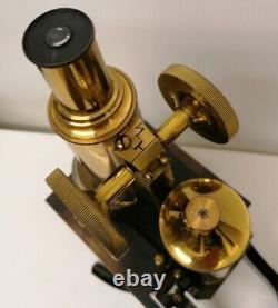 Microscope J. Swift & Son Brass Mahogany Case circ 1900