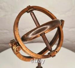 Mid Victorian Brass Gyroscope on stand / Science Demonstration Instrument