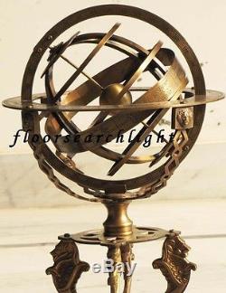 Nautical Antique Finish Solid Brass Zodiac Globe Sphere Armillary 43cm / Compass