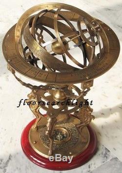 Nautical Antique Finish Solid Brass Zodiac Globe Sphere Armillary 43cm / Compass