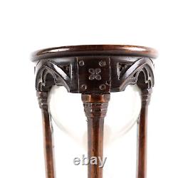 Neo-Gothic Hourglass Carved Walnut Glass Italy 1820-1900