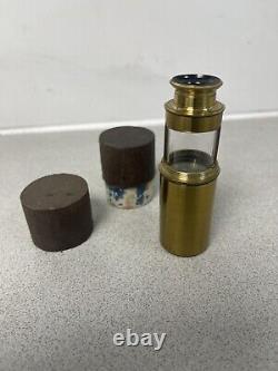 Old Antique Brass West London Made Seed or insect Travel Microscope