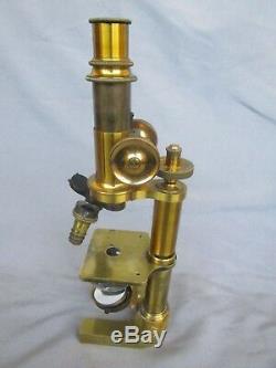 Old Rare Original German Brass Microscope J. Klönne & G. Müller Berlin c. 1880