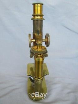 Old Rare Original German Brass Microscope J. Klönne & G. Müller Berlin c. 1880