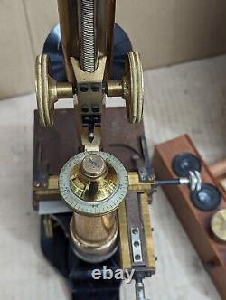 Old Vintage LEITZ WETZLAR Microscope In Wooden Box