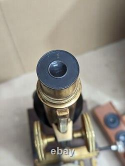 Old Vintage LEITZ WETZLAR Microscope In Wooden Box