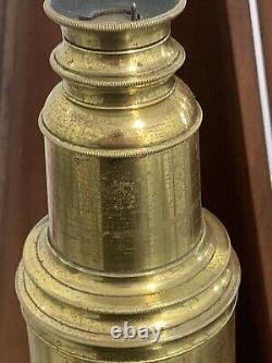 Original 18th Century Brass Culpeper-Type Microscope with Mahogany Case