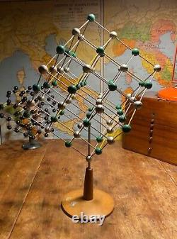 Original Vintage Molecular Model Of Sodium Chloride Salt On A Stand