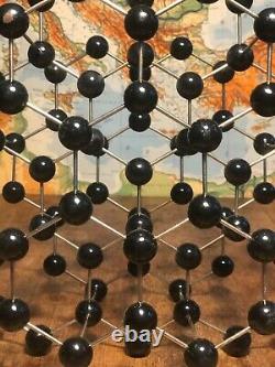 Original vintage molecule model of GRAPHITE German schools and colleges 1955