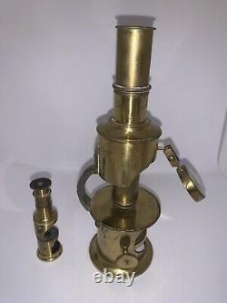 Pair of Early Nineteenth Century Brass Field Microscopes