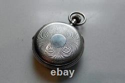 Pocket Watch Pedometer Sterling Silver Hallmark London 1895, silk lined case