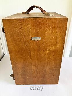 Prior England Long-Arm Binocular Microscope with Wooden Case