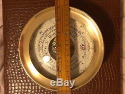 RARE Antique MAKERS TO THE ADMIRALTY BAROMETER FRANCE BRASS INDIA CASE 7x 3 1/4