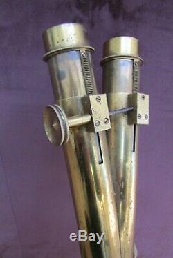 RARE Henry Crouch Antique Brass Wenham Binocular Microscope. Circa 1875