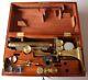 R & J BECK LARGE BEST STUDENT Brass MICROSCOPE OUTFIT in ORIGINAL MAHOGANY CASE