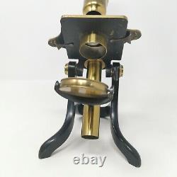 Rare Antique Brass Monocular Microscope c1899 Made By W. F Stanley William Ford