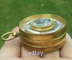 Rare Antique Double Sided Pocket Barometer Compass Negretti & Zambra