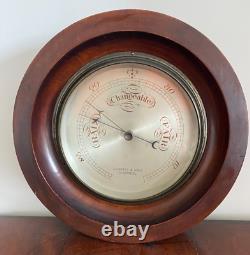 Rare Antique J. Parkes Liverpool Bulkhead Nautical Ships Cased Aneroid Barometer