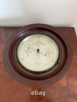 Rare Antique J. Parkes Liverpool Bulkhead Nautical Ships Cased Aneroid Barometer