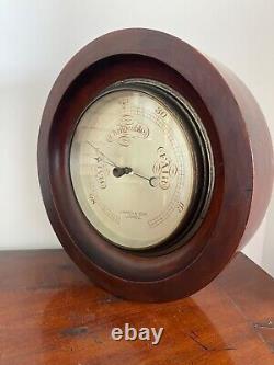 Rare Antique J. Parkes Liverpool Bulkhead Nautical Ships Cased Aneroid Barometer