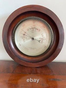 Rare Antique J. Parkes Liverpool Bulkhead Nautical Ships Cased Aneroid Barometer