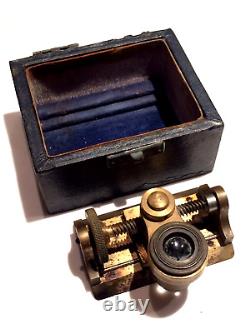 Rare Antique James H. Heal & Co. Textile Thread Counter Microscope