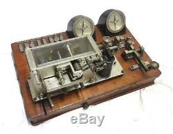 Rare Antique Railroad Telegraph Sending Receiving Station Morse Ink Writer As Is