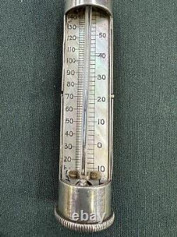 Rare Antique Silver Travelling Thermometer