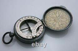 Rare Antique c. 1860 Pantochronometer Hunter Case Compass Sundial Combination