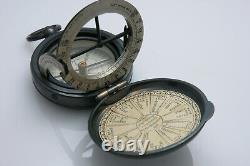 Rare Antique c. 1860 Pantochronometer Hunter Case Compass Sundial Combination