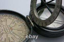 Rare Antique c. 1860 Pantochronometer Hunter Case Compass Sundial Combination