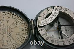 Rare Antique c. 1860 Pantochronometer Hunter Case Compass Sundial Combination