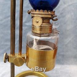 Rare Brass Antique Adjustable Microscope Oil Lamp Complete With Box Franks