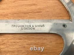 Rare Early 6inch Brass Troughton & Simms 6inch Protractor Scientific Instrument