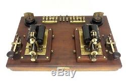 Rarest Antique 1890 Siemens Railway Telegraph Key & Sounder Double Morse Station